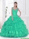 Fashionable Straps Beaded Quinceanera Dresses in Organza for 2016 Spring
