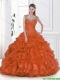 The Super Hot Beading and Pick Ups Rust Red Quinceanera Dresses