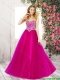 2016 Classical Spring Sweetheart Fuchsia Prom Dresses with Beading