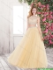 Discount 2016 A Line Prom Gowns with Beading in Champagne