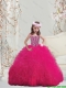 Lovely Spaghetti Hot Pink Mini Quinceanera Dresses with Beading and Ruffles