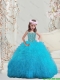 Perfect Beaded and Ruffles Spaghetti Mini Quinceanera Dresses in Turquoise