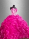 Beaded and Ruffles Beautiful Sweet 16 Gowns with Sweetheart