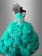 Beautiful Ball Gown Sweet 16 Dresses with Beading and Rolling Flowers
