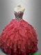 Beautiful Beaded and Ruffles Quinceanera Gowns in Organza