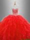 Beautiful Red Sweet 16 Dresses with Beading and Ruffles