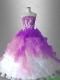 Beautiful Strapless Appliques Quinceanera Gowns in Organza
