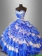 Discount Beaded and Ruffles Quinceanera Gowns in Organza