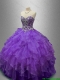 Discount Purple Sweet 16 Gowns with Beading and Ruffles