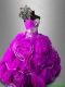 Discount Rolling Flowers Sweetheart Quinceanera Dresses in Fuchsia