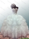 Discount Sweetheart Ball Gown White Quinceanera Dresses with Beading and Ruffles