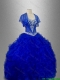 Discount Sweetheart Quinceanera Dresses with Beading and Ruffles in Blue