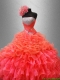 Organza Ruffles Discount Sweet 16 Dresses with Sequins