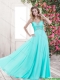 2016 Exquisite Beading Brush Train Turquoise Prom Dresses