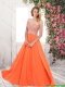Beautiful Orange Prom Dresses with Sequins and Beading