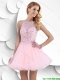 Fashionable High Neck Open Back Prom Dresses with Beading