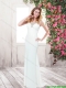 Luxurious Column Scoop Beaded Prom Dresses in White