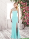 New Arrivals 2016 High Neck White Prom Dresses in Aqua Blue