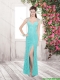 New Arrivals Column Straps Laced Prom Dresses in Turquoise