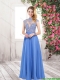 Popular Empire High Neck Prom Dresses with Brush Train
