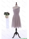 cheap 2015 Summer Empire One Shoulder Ruching Short Prom Dresses in Grey