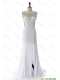 Cheap 2016 Empire White Prom Dresses with Beading and High Slit