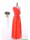 Cheap 2016 Popular Fall Empire One Shoulder Prom Dresses with Sashes