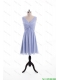 Cheap Beautiful Ruching and Beading Lavender Short Prom Dresses