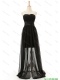 Cheap Brand New Sweetheart Belt Long Prom Dresses in Black