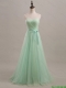 Cheap Exquisite 2016 Summer Apple Green Prom Dresses with Sweep Train