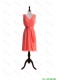 Cheap Gorgeous Empire V Neck Prom Dresses with Sashes in Watermelon