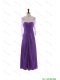 Cheap Pretty Empire Strapless Prom Dresses with Ruching in Eggplant Purple
