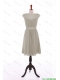 Cheap Wonderful Bateau Grey Short Prom Dresses with Beading for 2016