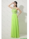 Pretty Halter Top Beaded Prom Dresses in Spring Green
