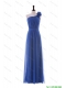 Pretty Most Popular Hand Made Flower One Shoulder Long Prom Dresses in Blue