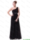 Pretty One Shoulder Sequined Prom Dresses in Black