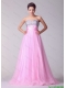 Pretty Princess Sweetheart Rose Pink Prom Dresses with Brush Train