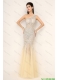 Elegant Champagne One Shoulder Prom Dresses with Side Zipper