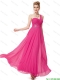 Modern Empire One Shoulder Prom Dresses with Beading