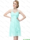 New Style Short Hand Made Flowers Prom Dresses with Straps  New Style Short Hand Made Flowers Prom Dresses with Straps