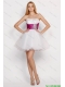 Pretty White Princess Short Prom Dresses with Beading and Belt  Pretty White Princess Short Prom Dresses with Beading and Belt
