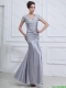 Wonderful Mermaid V Neck Prom Dresses with Beading in Silver  Wonderful Mermaid V Neck Prom Dresses with Beading in Silver