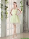 2016 Fall Lovely A Line Straps Ruching Junior Dresses with Bowknot