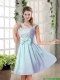 A Line Straps Bowknot Short Prom Dresses with Bowknot