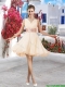 Affordable Champagne V Neck Junior Dresses with Belt and Ruching