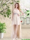 Affordable High Low Sweetheart Dama Dresses in Champagne