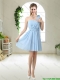 Decent One Shoulder Prom Dresses with Hand Made Flowers