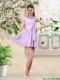Decent Scoop Bowknot Prom Dresses with Cap Sleeves