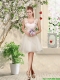 Feminine A Line Hand Made Flowers Dama Dresses in Champagne