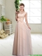 Perfect Bowknot Scoop Prom Dresses in Champagne